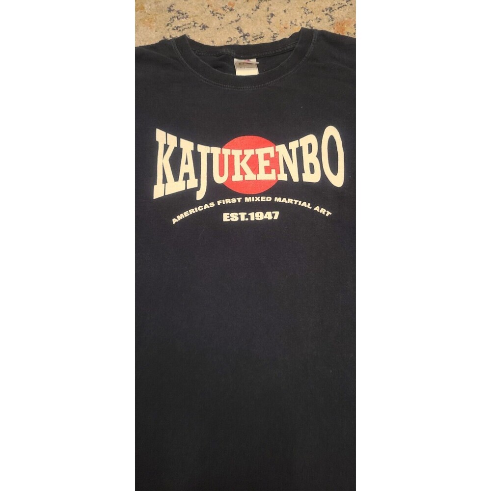 Vtg 90s Kajukenbo Faded Yin Yang Shirt Martial Arts Karate MMA Biker Grunge Lrg
